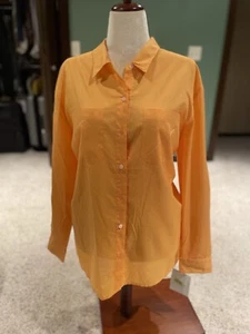 Brand New Liz Claiborne Shirt Orange Button Up Long Sleeve Women's Size XL - Picture 1 of 3