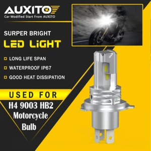 AUXITO H4 9003 LED Bulb High/Low Beam White Motorcycle Headlight High Power 2x - Picture 1 of 11