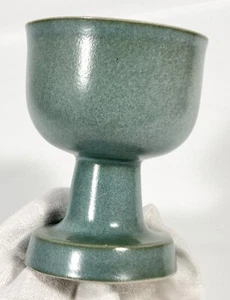 Vtg Bennington Potters Vermont Turquoise Candle Stick Holder David Gil 4 1/4" - Picture 1 of 11