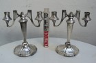 Jugendstil Kerzenhalter Paar ~1910 - 2 Leuchter Art Nouveau versilbert -L155