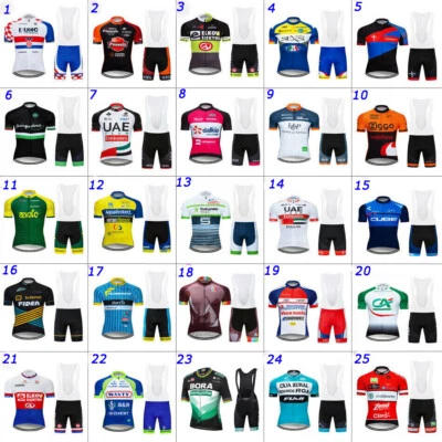 2023 Nuevo Conjunto de Pantalones Cortos con Babero de GEL Camiseta Jersey de Ciclismo para Hombres Manga Corta Foto 1 de 4