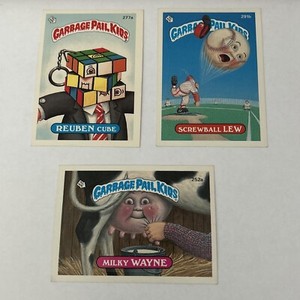 '87 Garbage Pail Kids Orig. Ser. 7 Lot Screwball Lew 291b Reuben Cube 277a Milky