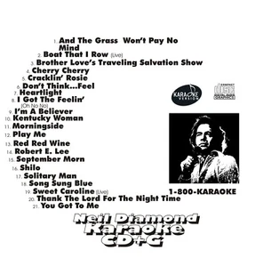 CUSTOM KARAOKE NEIL DIAMOND RARE 21 SONGS cdg CD+G BEST YOU GOT TO ME SHILO MORE - Picture 1 of 2