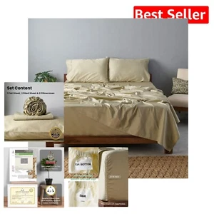 Deep Pocket Twin Giza Egyptian Cotton Sheet Set with Gold Seal Approval - Picture 1 of 9