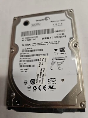 Seagate ST9120822AS 9S1133-022  FW: 3.BHE 120gb Sata 2.5" - Image 1 of 4