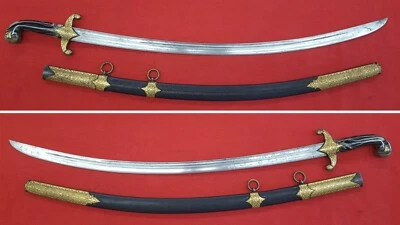 Великолепный Золотой Дамаскированный, Агатовый Рукоятка, Османский Шамшир Около 1845 - Изображение 1 из 4