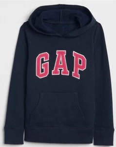 NWT Gap Kids Girls Logo Hoodie Sweatshirt sweater navy blue XS 4-5 5T - Picture 1 of 1