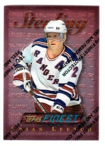 1995-96 Finest Base + Refractors #115 Brian Leetch BRONZE - New York Rangers