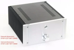 Power Amplifier Chassis DIY Full Aluminum Case DAC AMP Shell Size 240*120*257MM - Picture 1 of 5
