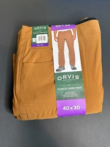 Orvis Herren Fleece gefütterte Stretch Stoff Hose, hellbraun, Größe: 40 x 30 - Bild 1 von 2