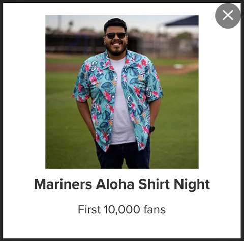 New 2023 Aloha Hawaiian Shirt Seattle Mariners SGA Size Youth Large Cover