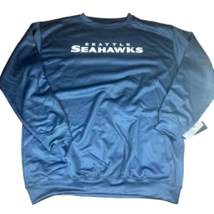 Neu mit Etikett Majestic Seattle Seahawks marineblau Rundhalsausschnitt Langarm Sweatshirt 3XLT - Bild 1 von 6