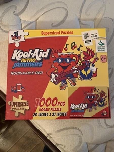Kool-Aid Retro Jammers Jigsaw Puzzle 1000 Pc Rock-A-Dile Red Throwback 90s HTF - Picture 1 of 14