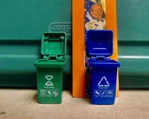 5 Plastic Trash Cans Miniature Diorama Scene 1:24Scale SUPER SALE PRICE! - Picture 1 of 3