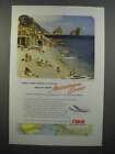 1952 TWA Airline Ad - Marina Piccola Beach Capri, Italy