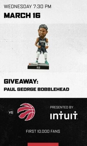 Paul George Bobblehead, PG13, Los Angeles Clippers 3/16/22 SGA NIB NBA Cover