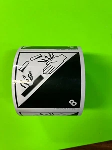 Tape Logic Labels, "Corrosive", 4" x 4, Black/White, 500/Roll S-13866 FREE SHIP - Picture 1 of 3
