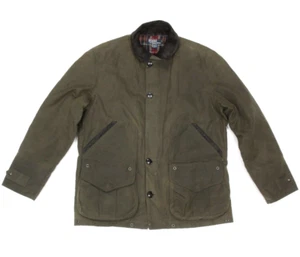 VTG Polo Ralph Lauren Waxed Hunting Jacket Olive sz L like Drake's Coverall /422 - Picture 1 of 4