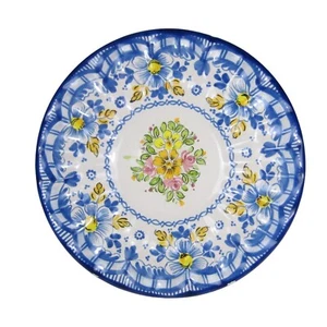 Vintage Hand Painted Ceramic Floral Plate Signed Sevilla Wall Decor 9 inch CHIP - Picture 1 of 12