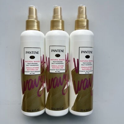 Pantene Pro-V Natural Waves солевой лак для волос, 8,5 жидк. унц. каждый текстурирующий 3 упаковки - Изображение 1 из 4