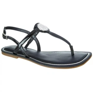 Tommy Hilfiger womens Janae Sandal 7.5  Black Thong New Without Box - Imagen 1 de 10