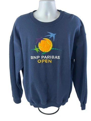 Fila BNP Paribas Open Sweatshirt Mens XL Blue Gildan Pullover Embroidered Cover