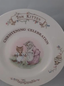 Piatto Battesimo Vintage Royal Albert Tom Gattino 20 cm Bone China 1° Qualità - Foto 1 di 10