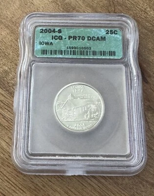 Catchy 2004-S Iowa State Quarter ICG PR-70 DCAM | proof  - See Photos - Image 1 of 4