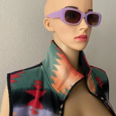 Gafas de sol de acetato estilo Y2K marco rectangular redondeado plástico púrpura Foto 1 de 3