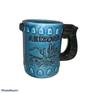 Vintage Arizona Coffee Mug Cup Cactus/Chicken Pistol Gun Handle Made In Japan - Picture 1 of 11