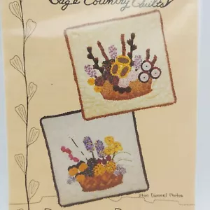 Flower Basket Applique Pillow Quilt Pattern 18", Floral Bouquet Country Cottage - Picture 1 of 4