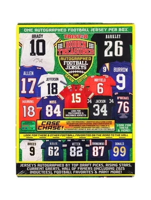 2025 TRISTAR HIDDEN TREASURES AUTOGRAPHED FOOTBALL JERSEY HOBBY BOX - Image 1 of 3