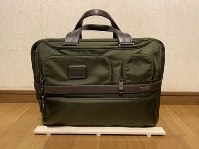 Tumi Alpha Expandable Organizer Laptop Brief Olive FXT Ballistic Nylon Used - Image 1 of 4