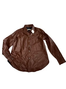 Free People Damen Easy Rider Kunstlederjacke Braun Desert Topas XS Neu mit Etikett - Bild 1 von 6