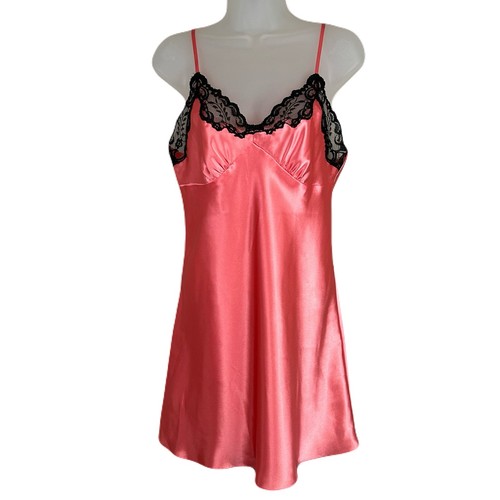 VALENTINO Abito da notte Jones New York donna babydoll slip taglia M raso pizzo rosa civetta