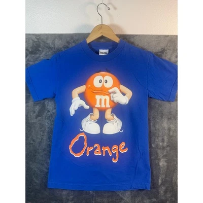 Camiseta Rara 2011 Marca M&M’s Naranja M&M Caramelo Novedad Pequeña Azul/Naranja  Foto 1 de 4