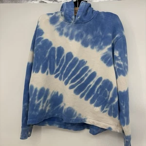 Tory Burch Tory Sport Tie Dye Hoodie Sweatshirt Blue Cotton Size Small - Picture 1 of 8
