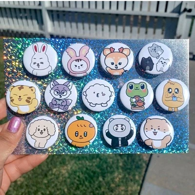 СЕМНАДЦАТЬ значков кнопки полный набор 13 членов Miniteen персонаж металлические булавки KPOP - Изображение 1 из 2