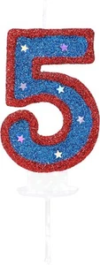 Blue Hero 5 Birthday Candle 3D Number 5 Candle for Cake Boy Girl Kid's 5 Years - Picture 1 of 7