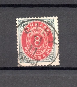 Dänemark 1875 alte Posthornmarke (Michel 25 Y Aa) gebraucht Elby - Bild 1 von 2