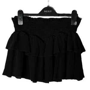 Nwot Katie J NYC Brooke Tiered Ruffle Skirt in Black Viscose Stretchy Girls L - Picture 1 of 5