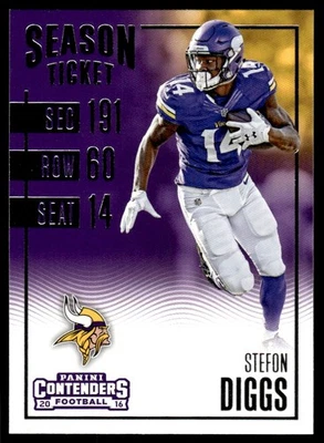 2016 PANINI CONTENDERS STEFON DIGGS #38 MINNESOTA VIKINGS 1492 - Image 1 of 2