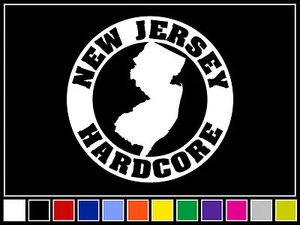 6" NJHC NUEVA JERSEY HARDCORE Calcomanía Pegatina *BLANCA* Reino Destrozado de Odio - Imagen 1 de 1