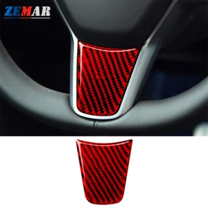 Pegatina de barbilla de volante de fibra de carbono roja para Tesla modelo 3 Y 2017-2022 - Imagen 1 de 12