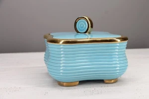 Beautiful Mid-Century Art Deco Style Portuguese Earthenware Box - Picture 1 of 12