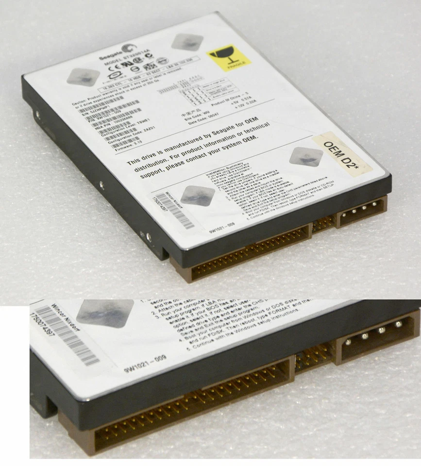 20 GB IDE PATA FESTPLATTE 3,5" 8,89 cm HARDDRIVE HDD SEAGATE ST320014A F87 MM - Bild 1 von 1