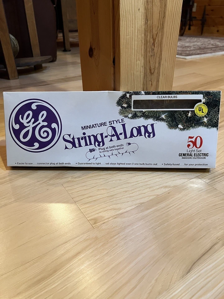 GE String-a-long Miniature Christmas Light Set 50 Clear Bulbs Indoor Outdoor