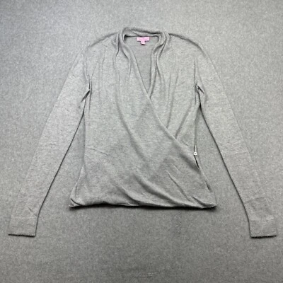 Suéter envolvente Lilly Pulitzer Sydelle gris medio mezcla de lana de cachemir suave de lujo Foto 1 de 4