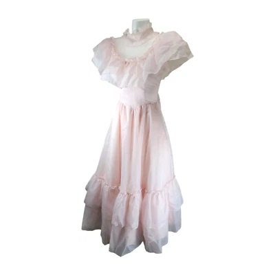 Vestido De Colección Jessica McClintock Victoriano Cabaña En Niveles Mujeres 5 Rosa Coqueta Foto 1 de 4