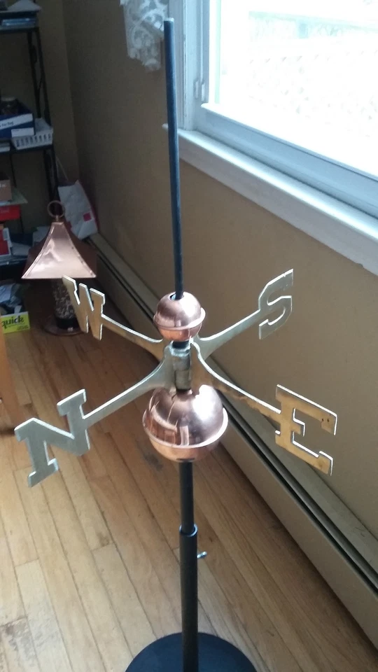Good Directions Weathervane Set-up Polished Copper Balls Directionals - Image 1 of 4